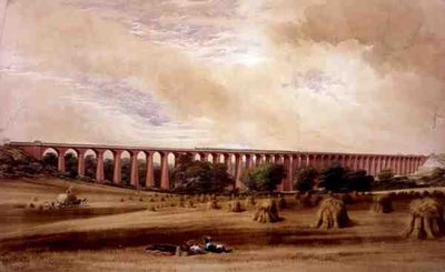 Welwyn Viaduct, ca. 1850 (akvarel på papir) af W. Humber