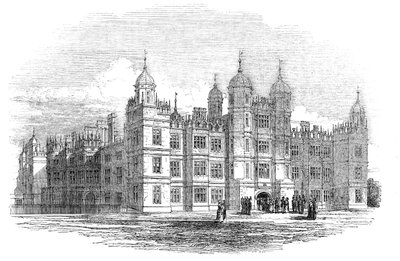 Burghley House - nordfronten, 1844. af W. J. Linton