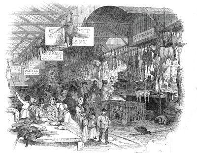 Leadenhall Market, juleaften, 1845. af W. J. Linton