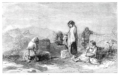 Pilgrims to the Holy Well - af F.W. Topham - fra den nye akvareludstilling, 1845. af W. J. Linton
