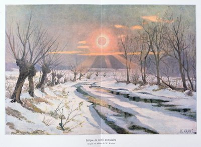 Ringformet solformørkelse, illustration fra 