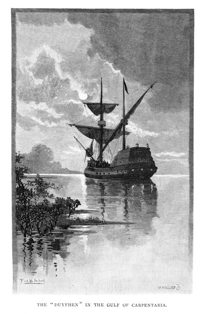 Duyfken i Carpentaria-bugten, Australien, 1606 1886. af W. Mollier