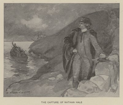 Tilfangetagelsen af Nathan Hale (litho) af W. P. Snyder