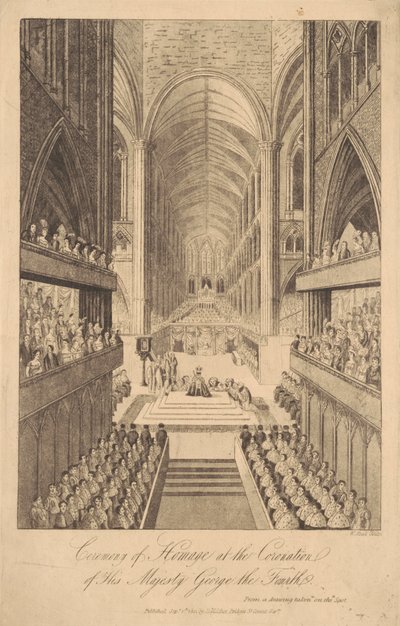 Hyldestceremoni ved kroningen af Hans Majestæt George den Fjerde af W. Read