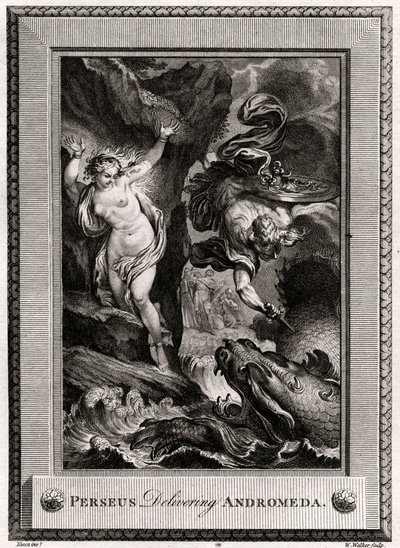 Perseus leverer Andromeda, 1775 af W. Walker