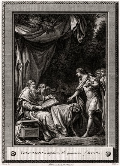 Telemachus forklarer spørgsmålene fra Minos, 1776 af W. Walker