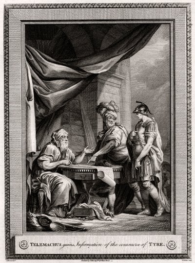 Telemachus får information om handelen i Tyrus, 1775 af W. Walker