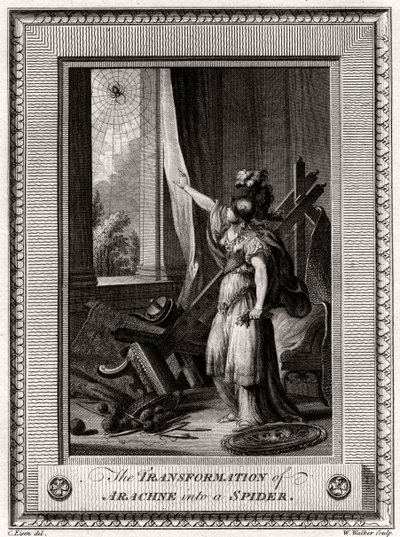 Forvandlingen af Arachne til en edderkop, 1775 af W. Walker