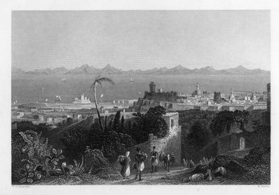 Rhodes, fra Heights nær Sir Sidney Smiths Villa, 1841 af W. Wallis