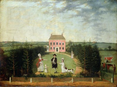 Samtalestykke før huset på Monument Lane, Edgbaston, 1770-1820 af W. Williams