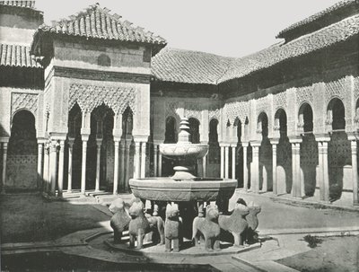 The Court of the Lions, Alhambra, Granada, Spanien, 1895. af W and S Ltd