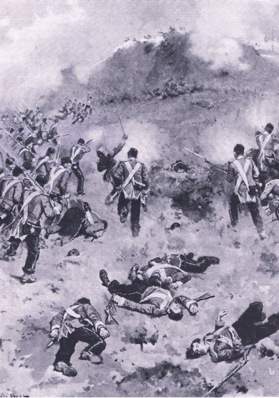 Angreb på Redan, illustration fra British Battles on Land and Sea , 1915 af Wal Paget