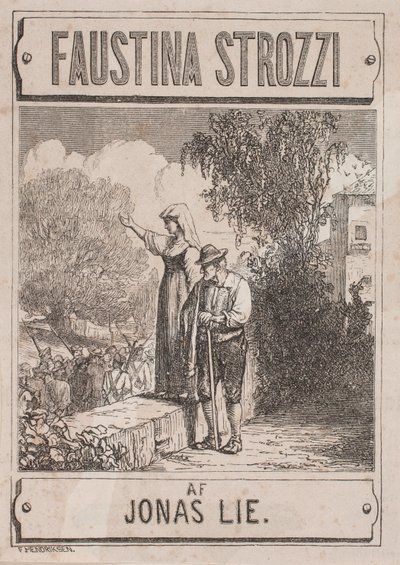 Titelblad til Jonas Lie, "Faustina Strozzi" af Waldemar Bøhme