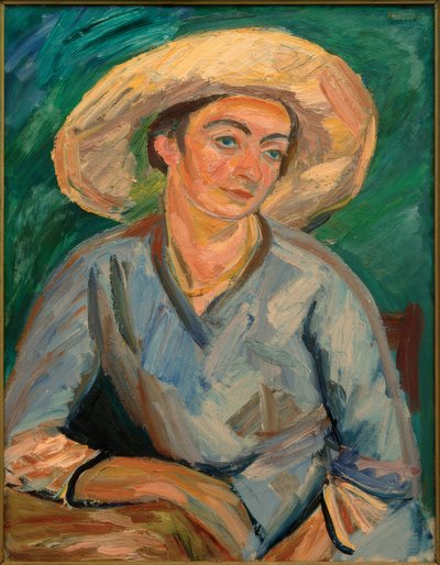 Kvinde med hat (Oda Rösler) af Waldemar Rosler