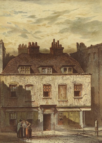 Old Houses, Dyott Street, Bloomsbury (chromolitho) af Waldo Sargeant