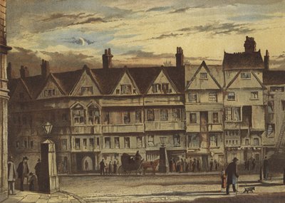 Gamle huse, Holborn-barer (chromolitho) af Waldo Sargeant