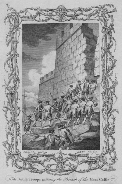 De britiske tropper går ind i Breach of the Moro Castle, c1770