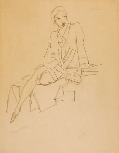 Model i kjole og hvidt af Walt Kuhn