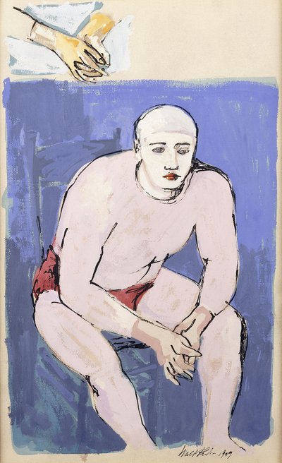 Siddende klovn af Walt Kuhn