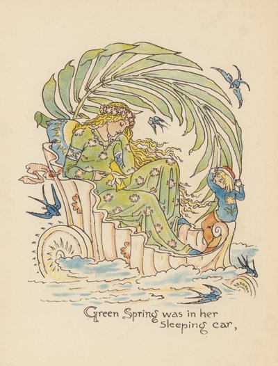 Illustration til Legends for Lionel af Walter Crane (farvelitografi) af Walter (after) Crane