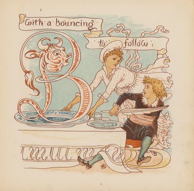 Illustration til Pothooks and Perseverance af Walter Crane (farvelitografi) af Walter (after) Crane