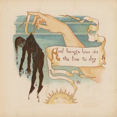 Illustration til Pothooks and Perseverance af Walter Crane (farvelitografi) af Walter (after) Crane