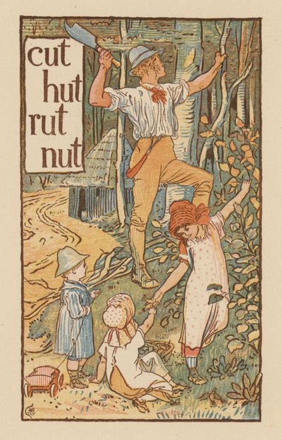 Side fra The Golden Primer (farve litho) af Walter (after) Crane