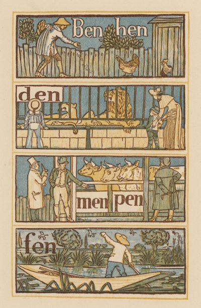 Side fra The Golden Primer (farve litho) af Walter (after) Crane