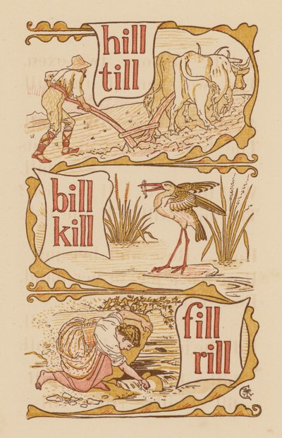 Side fra The Golden Primer (farve litho) af Walter (after) Crane
