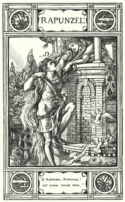 Rapunzel (gravering) af Walter (after) Crane