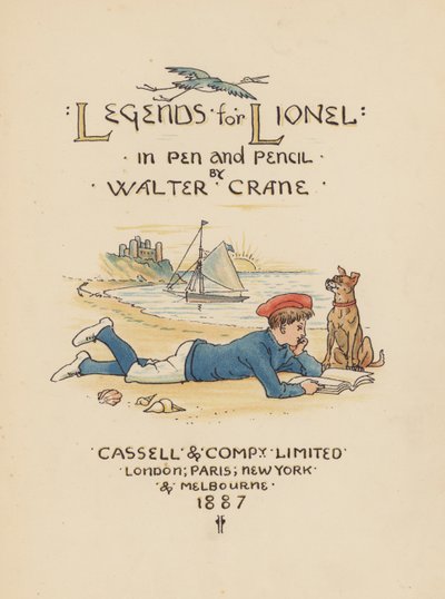 Titelsideillustration til Legends for Lionel af Walter Crane (farvelitografi) af Walter (after) Crane