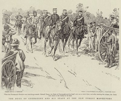 Hertugen af Connaught og hans stab ved New Forest Maneuvers af Walter Charles Horsley
