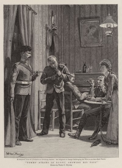 Tommy Atkins i Egypten, viser sit pas af Walter Charles Horsley