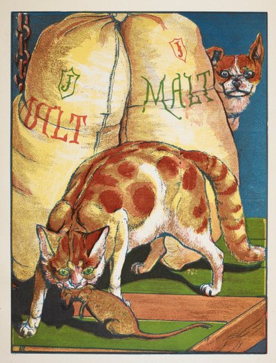 En kat dræber en rotte af Walter Crane