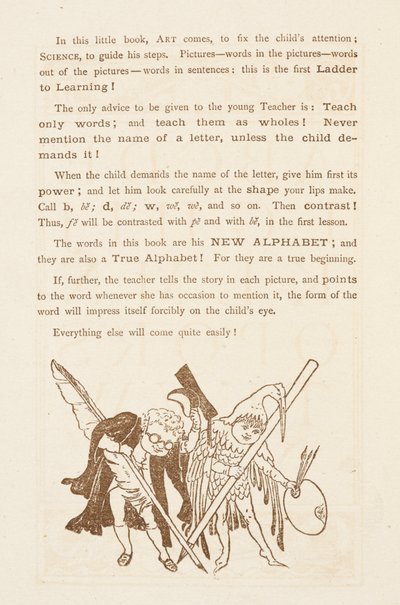 Rådgive om undervisning i alfabetet. Den Gyldne Primer. af Walter Crane