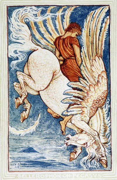 Bellerophon på Pegasus af Walter Crane