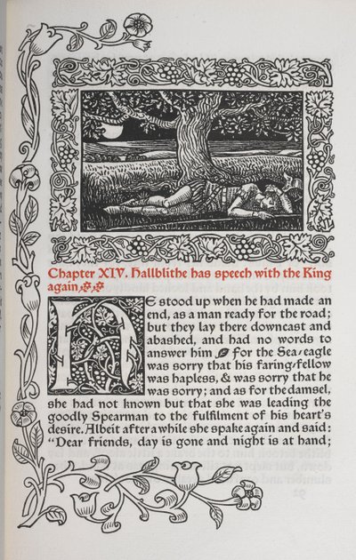 Kapitel XIV. Hallblithe har igen tale med kongen. Figur af en mand, der sover under et træ. af Walter Crane
