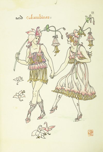 Blomster fra Shakespeares have: Columbines, 1906 af Walter Crane
