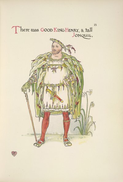 Gode kong Henrik. En mand klædt ud som Henry VIII af Walter Crane