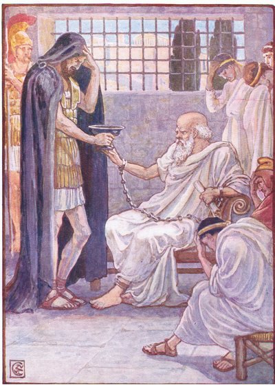 Han drak indholdet, som om det var et udkast til vin, illustration fra The Story of Greece, 1930