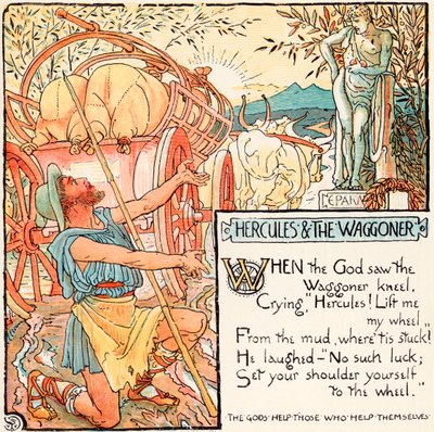 Hercules and the Waggoner, illustration fra 