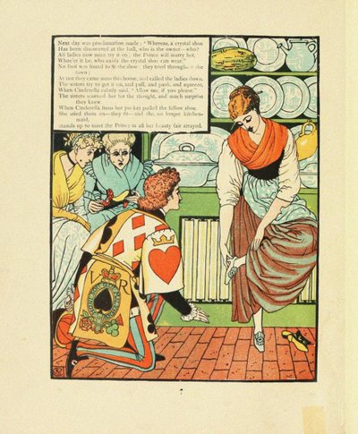 Illustration til Eventyr Askepot af Walter Crane