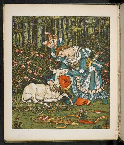 Illustration til historien, Hinden i skoven. af Walter Crane