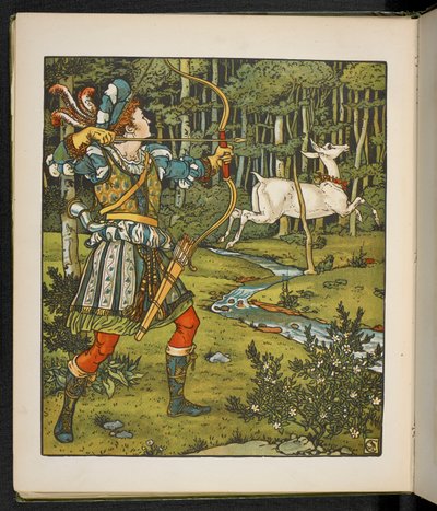 Illustration til historien, Hinden i skoven. af Walter Crane