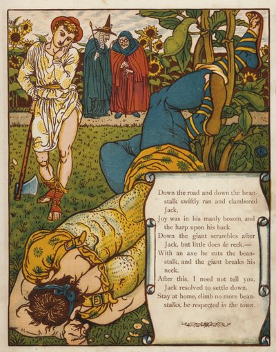 Jack og bønnestilken (farve litho) af Walter Crane