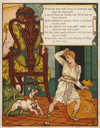 Jack og bønnestilken (farve litho) af Walter Crane