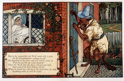 Rødhætte, af John Lane, Walter Cranes billedbøger, London & New York, sd. tidligt den 20. af Walter Crane