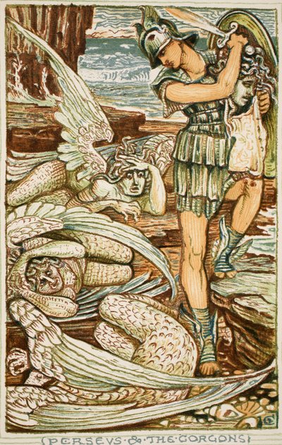 Perseus and the Gorgons, illustration fra 
