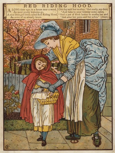 Rødhætte (farve litho) af Walter Crane