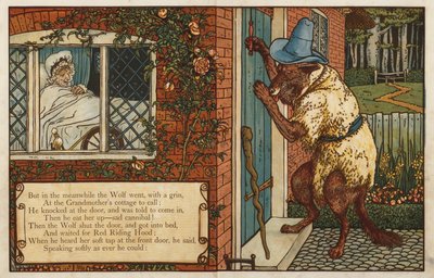 Rødhætte (farve litografi) af Walter Crane